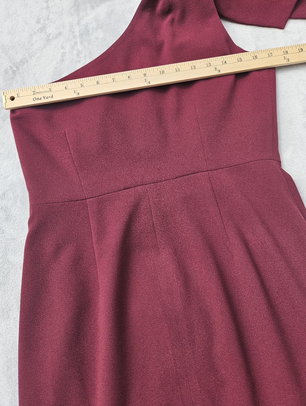 Dress The Population Tiffany Burgundy One Shoulder Midi Dress Bridal Coctail L - Picture 9 of 16